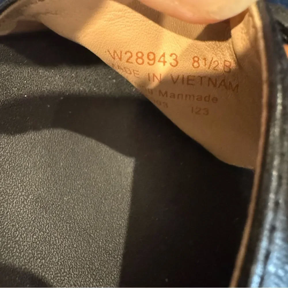 COLE HAAN Cloudfeel Espadrille 75MM Platform Wedge Sandals Black & Gold Size 8.5